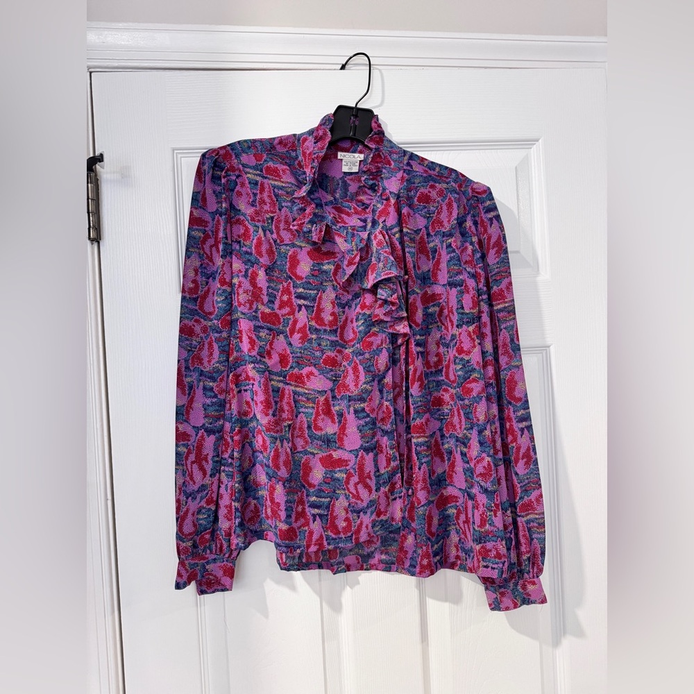 Nicola Colorful Ruffled Pink Top